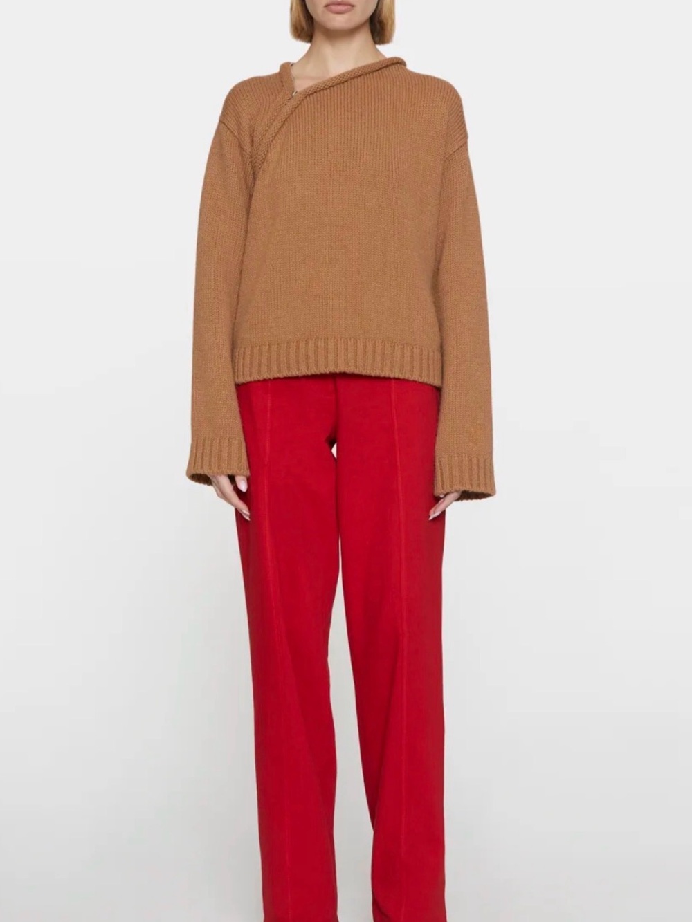 NWT JW ANDERSON Tan Scoop-Neck Wool Sweater//Sz L